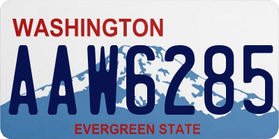 WA license plate AAW6285