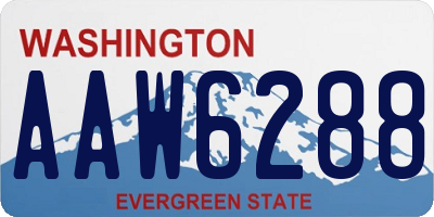 WA license plate AAW6288