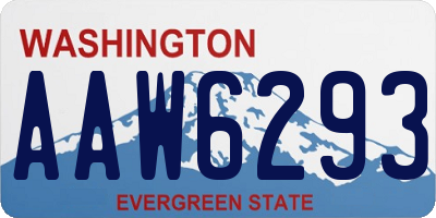 WA license plate AAW6293