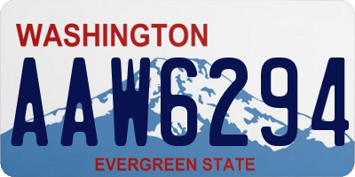 WA license plate AAW6294