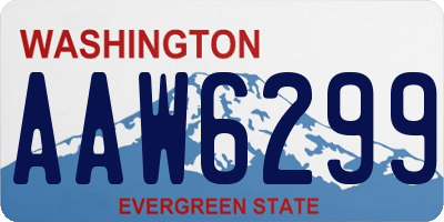 WA license plate AAW6299