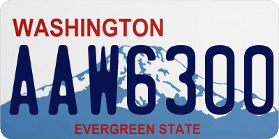WA license plate AAW6300