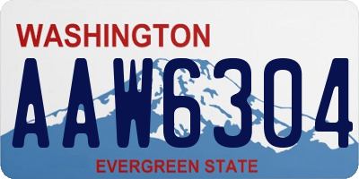 WA license plate AAW6304