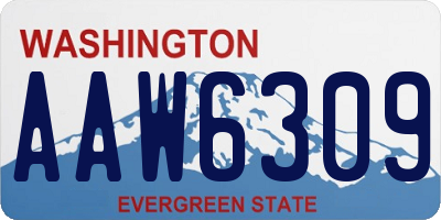 WA license plate AAW6309