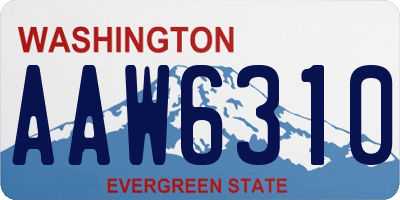WA license plate AAW6310