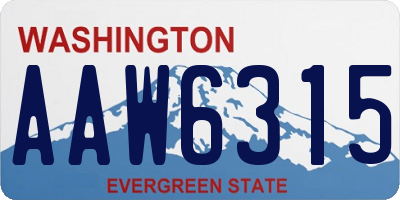 WA license plate AAW6315