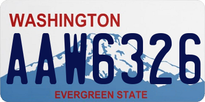 WA license plate AAW6326