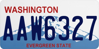 WA license plate AAW6327