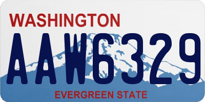 WA license plate AAW6329