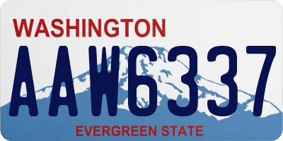 WA license plate AAW6337