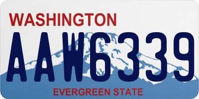 WA license plate AAW6339