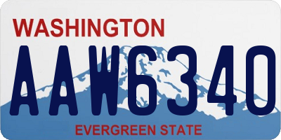 WA license plate AAW6340
