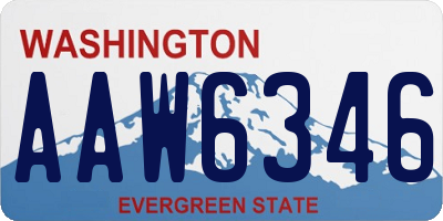 WA license plate AAW6346