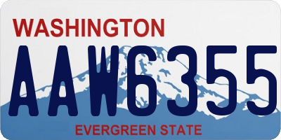 WA license plate AAW6355