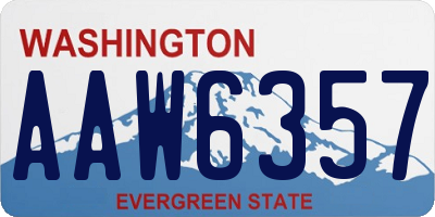 WA license plate AAW6357