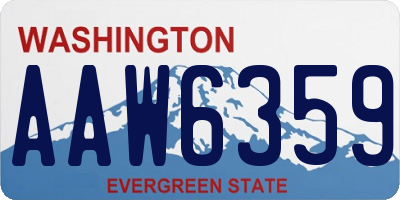 WA license plate AAW6359