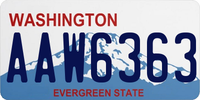 WA license plate AAW6363
