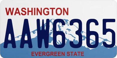 WA license plate AAW6365