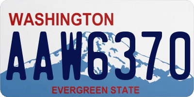 WA license plate AAW6370
