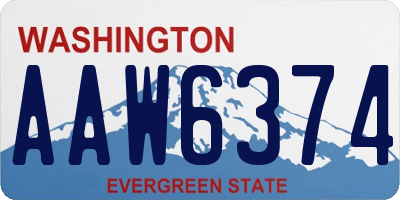 WA license plate AAW6374