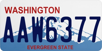 WA license plate AAW6377