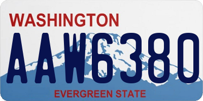 WA license plate AAW6380