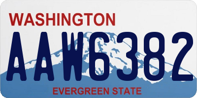 WA license plate AAW6382