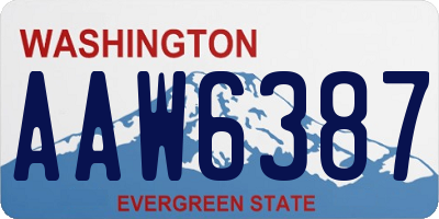 WA license plate AAW6387