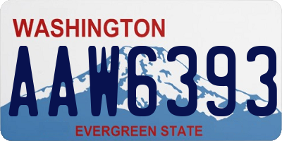 WA license plate AAW6393