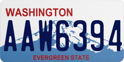 WA license plate AAW6394