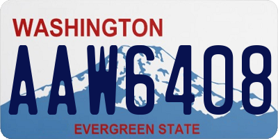 WA license plate AAW6408
