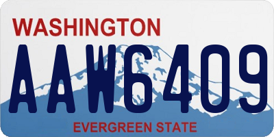 WA license plate AAW6409