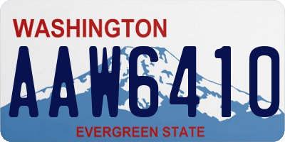 WA license plate AAW6410