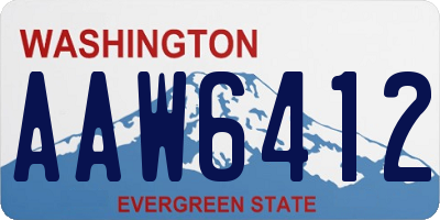 WA license plate AAW6412