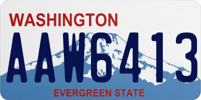WA license plate AAW6413