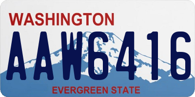 WA license plate AAW6416