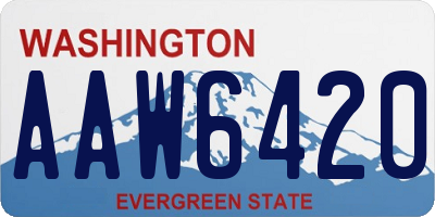 WA license plate AAW6420