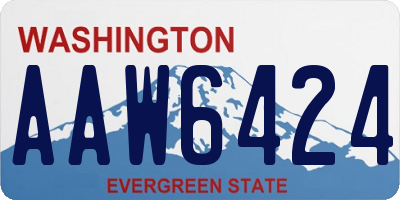 WA license plate AAW6424