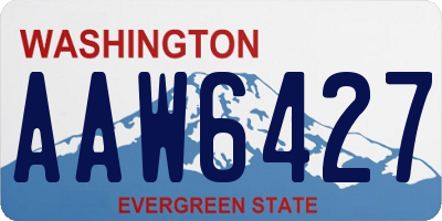 WA license plate AAW6427
