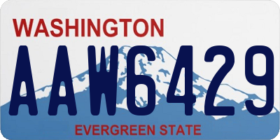 WA license plate AAW6429