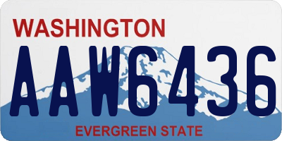 WA license plate AAW6436