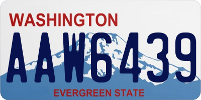 WA license plate AAW6439