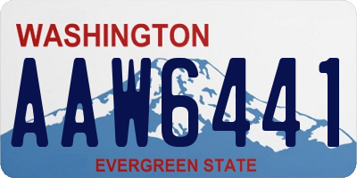 WA license plate AAW6441