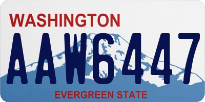 WA license plate AAW6447