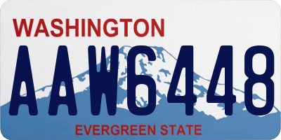 WA license plate AAW6448