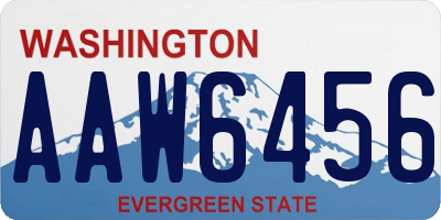 WA license plate AAW6456