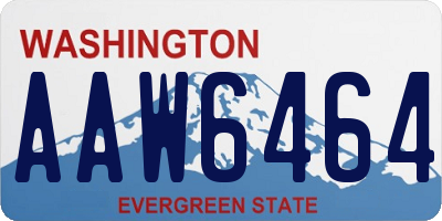 WA license plate AAW6464