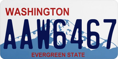 WA license plate AAW6467