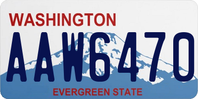 WA license plate AAW6470