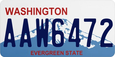 WA license plate AAW6472